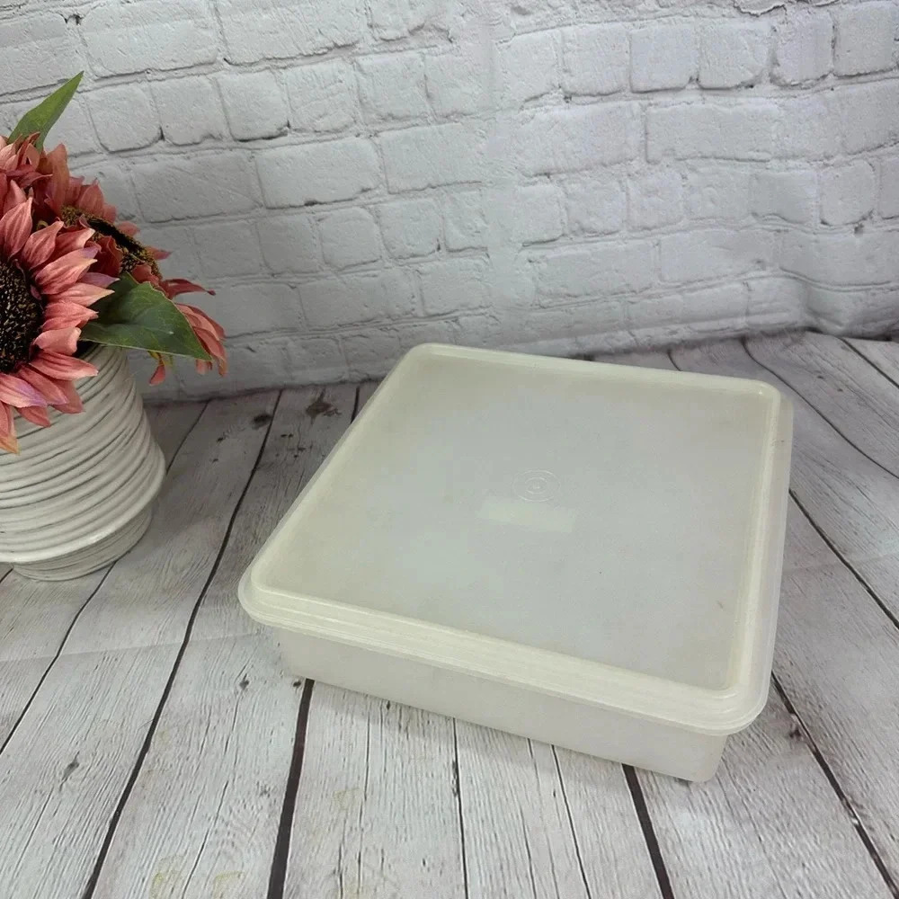 Vintage Tupperware SNACK STOR container square